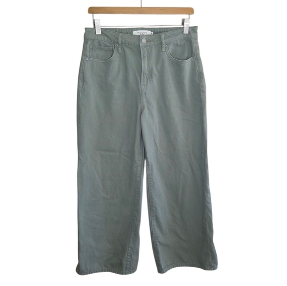 Hidden Los Angeles | Sage Green Cropped Wide Leg Jeans Size 28 100% Cotton - Picture 1 of 6